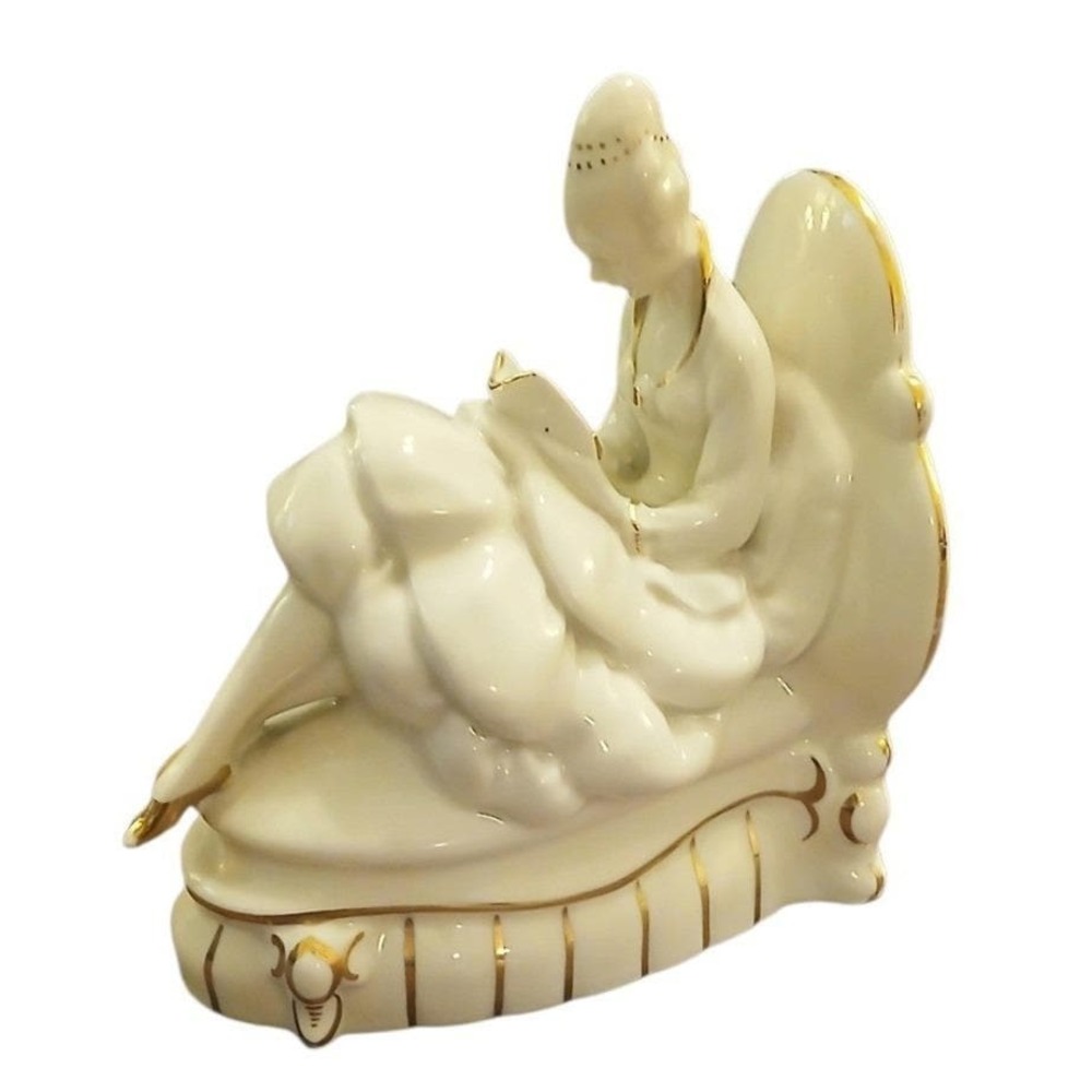 Vintage Neu Tettau Bavaria Germany Porcelain Bookend Lady‎ Reclining Art Deco